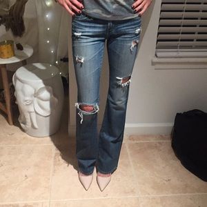 AG distressed Angel bootcut jeans